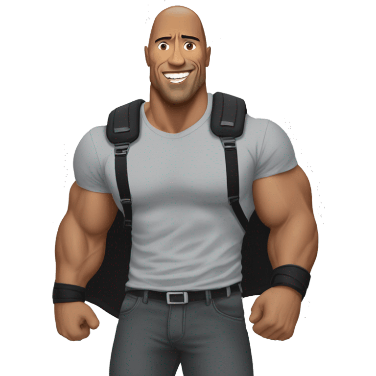 The rock apuntado el dedo hacia arriba emoji