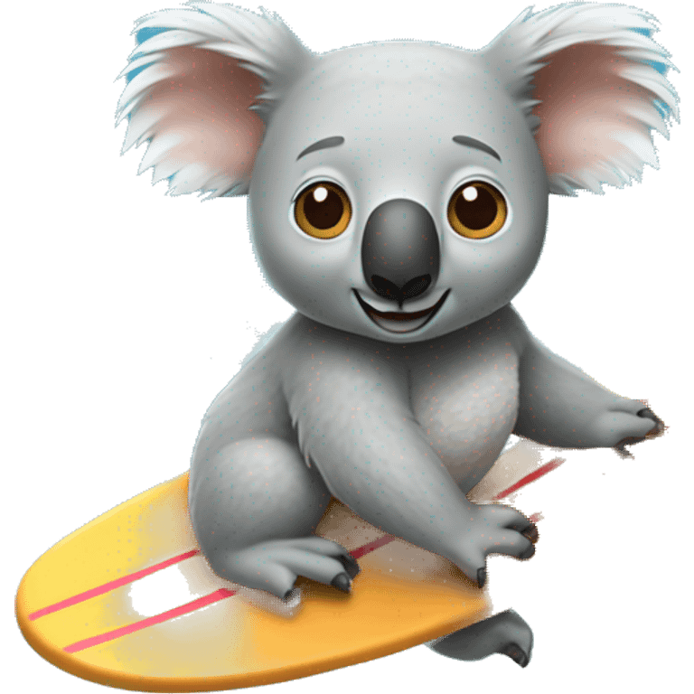 Koala riding a surfboard emoji