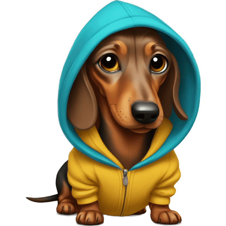 dachshund wearing a hoodie  emoji