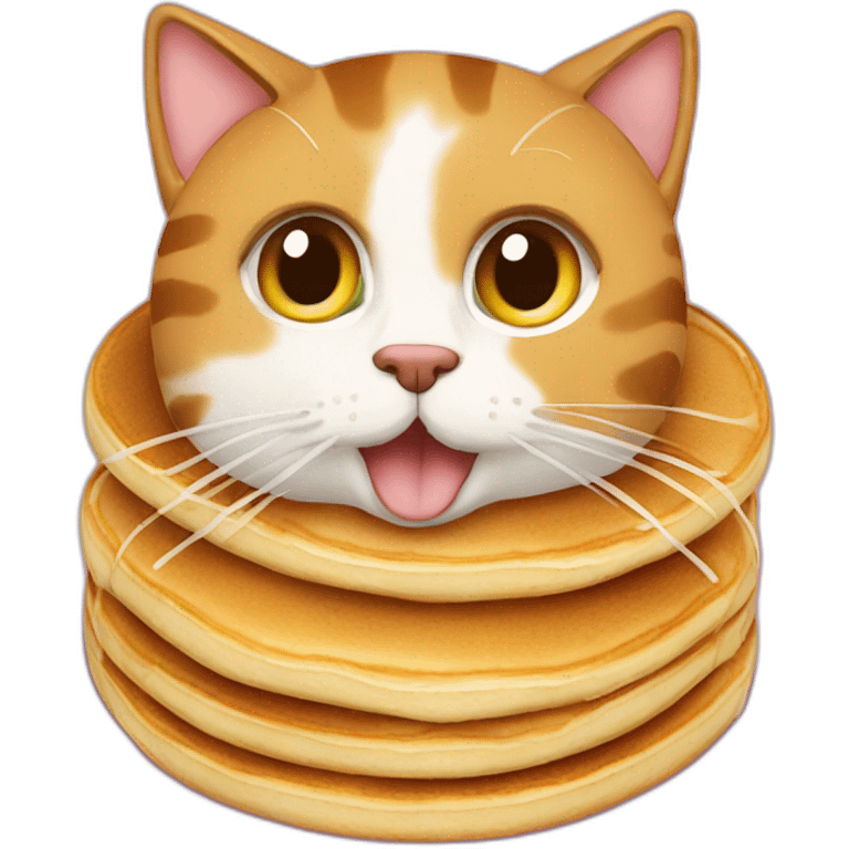 pancakes with a cat emoji