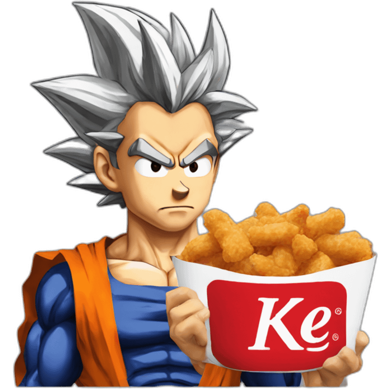 Goku super sayan eat KFC emoji