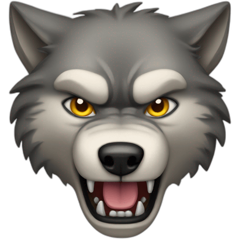 Angry wolf body emoji