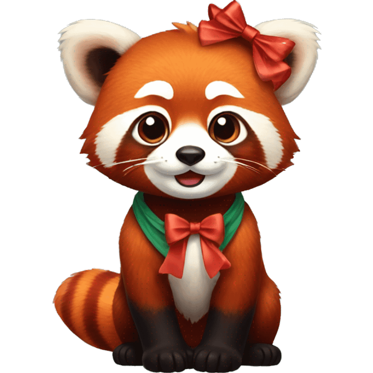 red panda with bow emoji