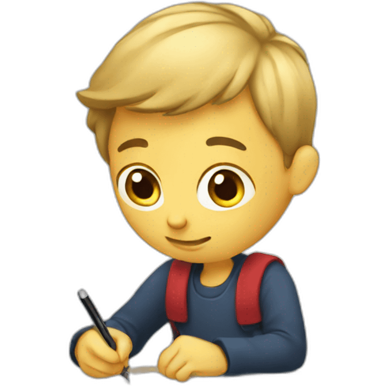 Boy making notes emoji