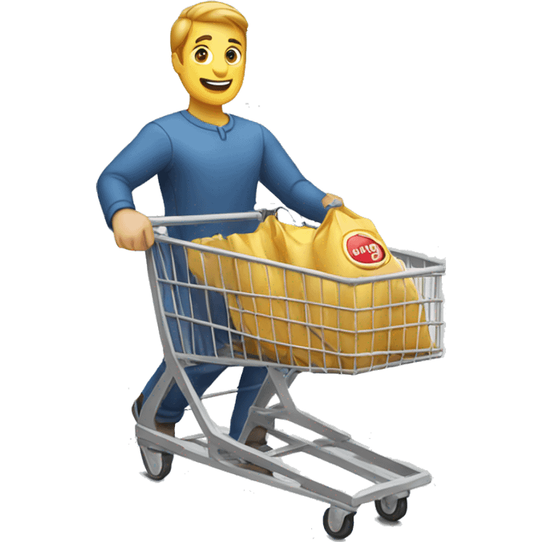 white man is going with product cart emoji