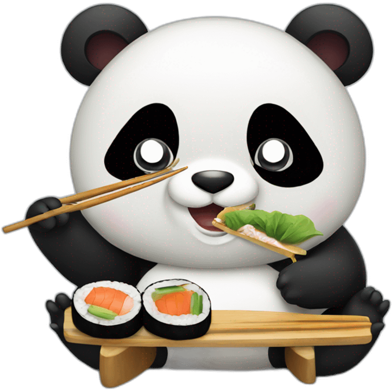 Panda eating sushi emoji