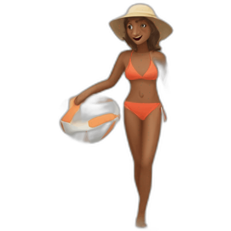 Women at the beach emoji