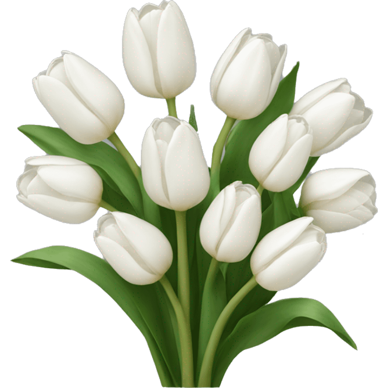 white tulip bouquet  emoji