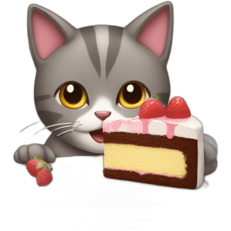 cat eating cake emoji