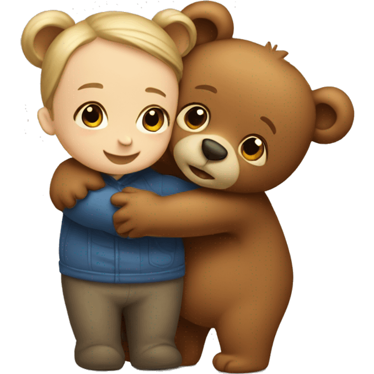 boy bear and girl bear hugging emoji