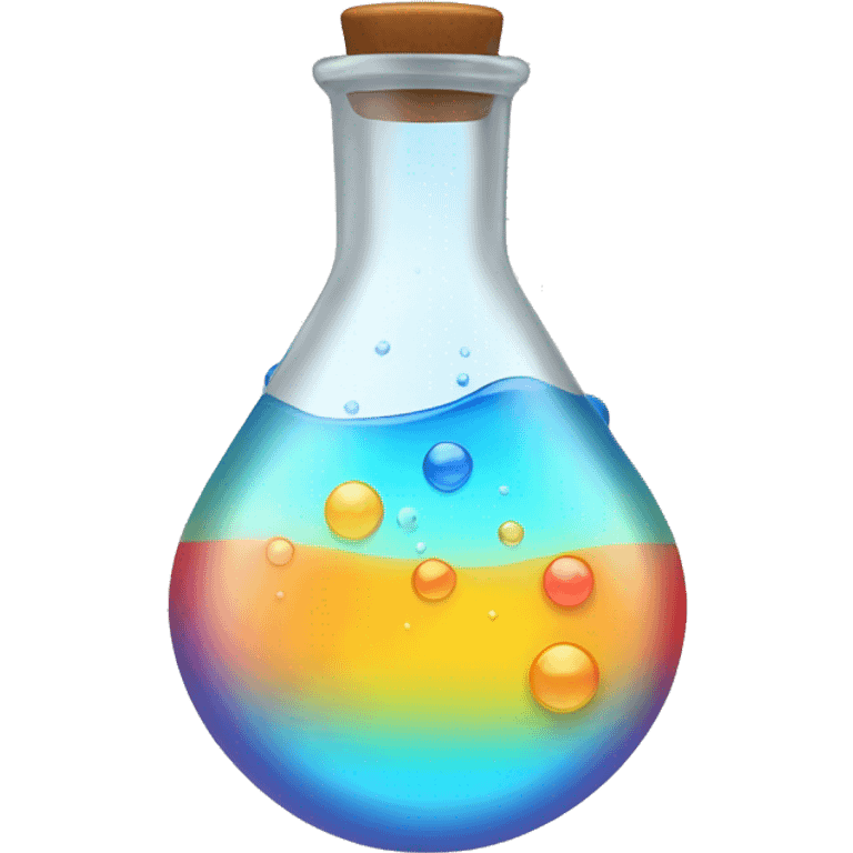 a flask with bubbling colored liquid emoji