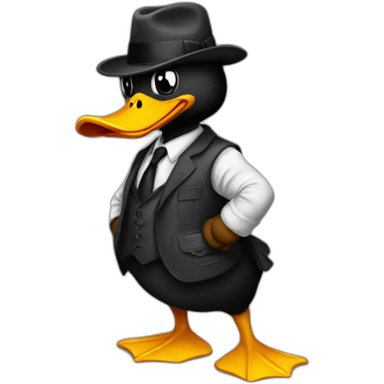 Gangster duck emoji