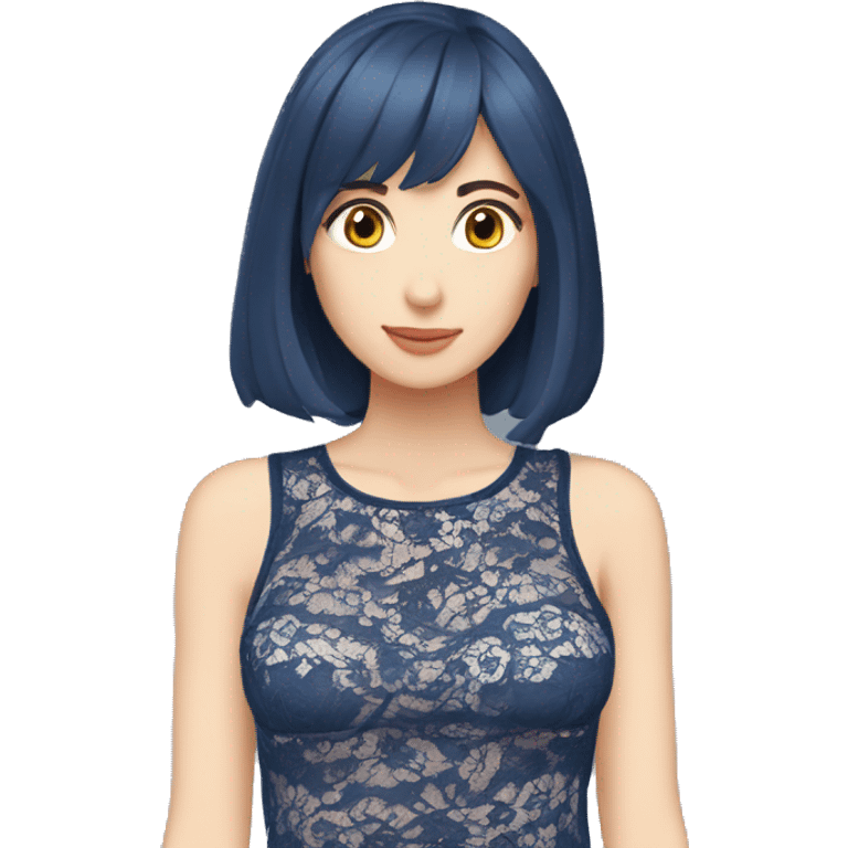  Navy blue top with lace emoji