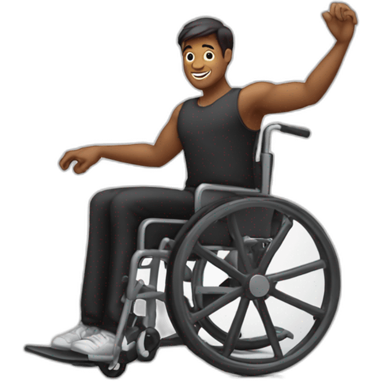 male dancer dancing in a wheel chair emoji