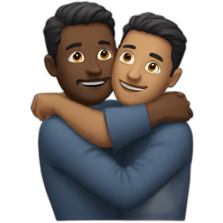 Two men hugging emoji