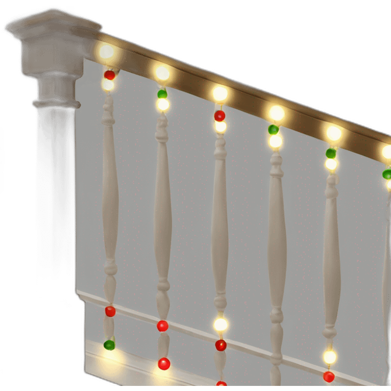 Banister Christmas lights emoji