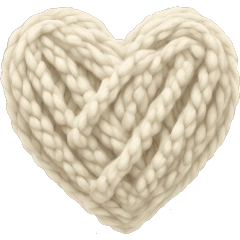 Cable knit cream heart emoji