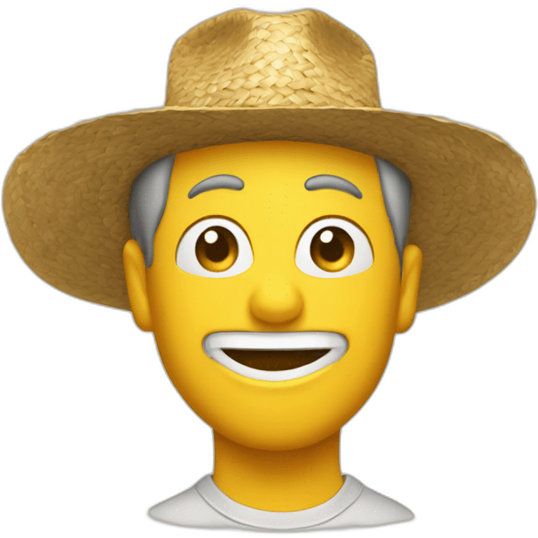 chat avec chapeau de paille  emoji