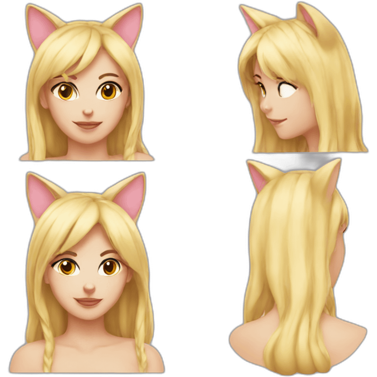 sexy blonde cat ears emoji