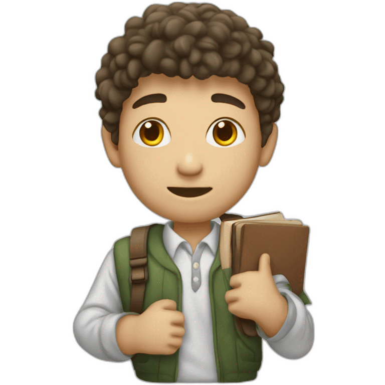 Create a student holding a Derry emoji