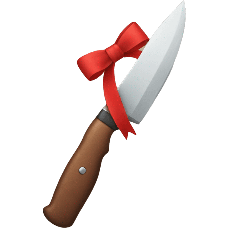 create a knife emoji and make the knife red with a bow on the handle emoji