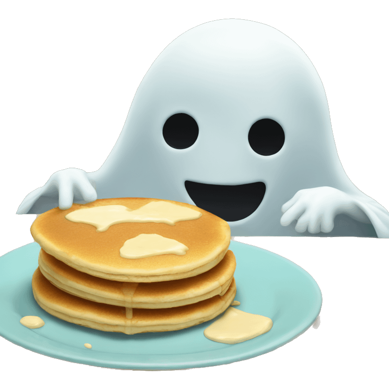 Ghost eating pancakes  emoji