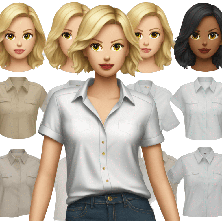 ultra realistic charlize theron wearing shirt emoji