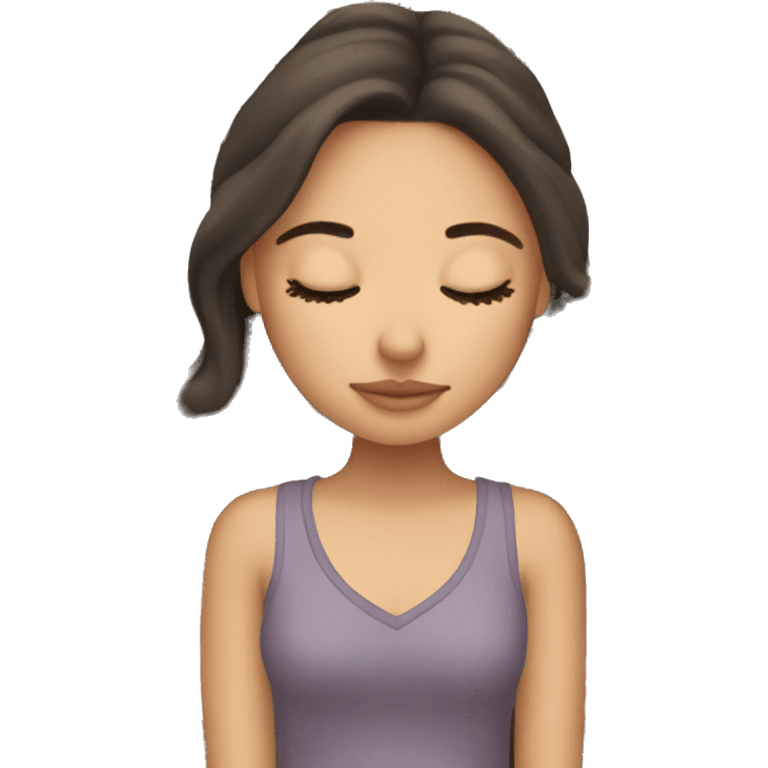 brunette girl sleep cozy emoji