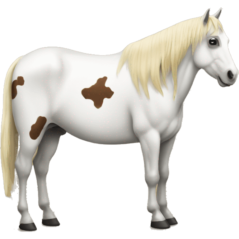 Horse on cow emoji