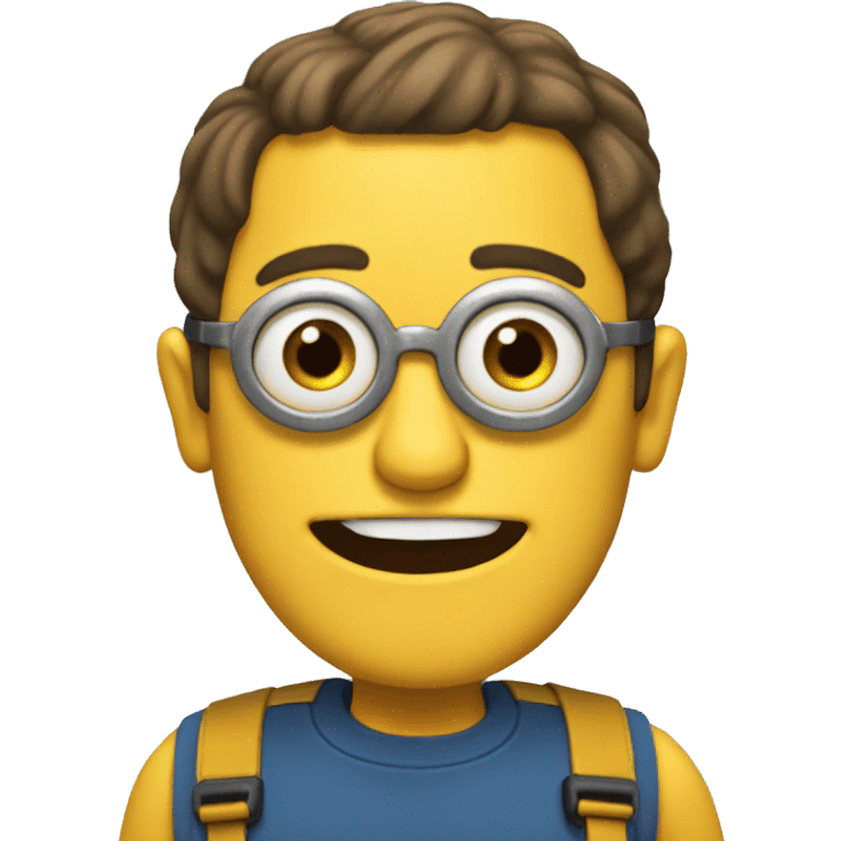 Man with minion bob face emoji