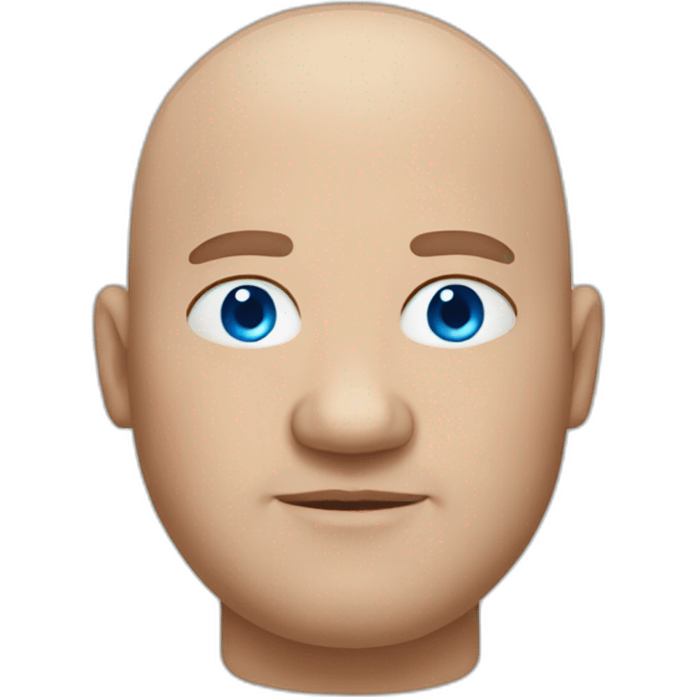 Fat bald guy with blue eyes emoji