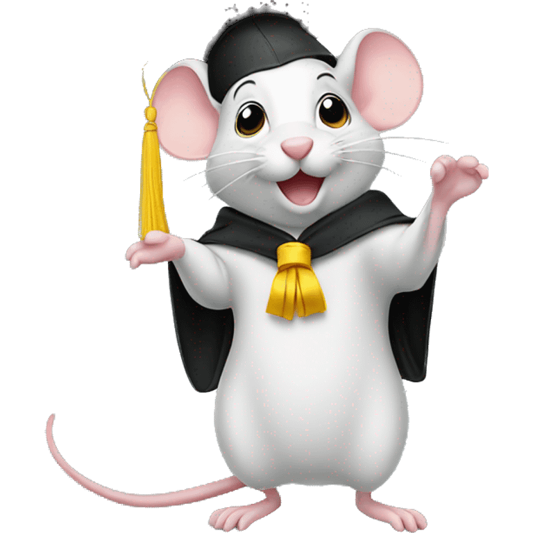 Mouse graduating  emoji