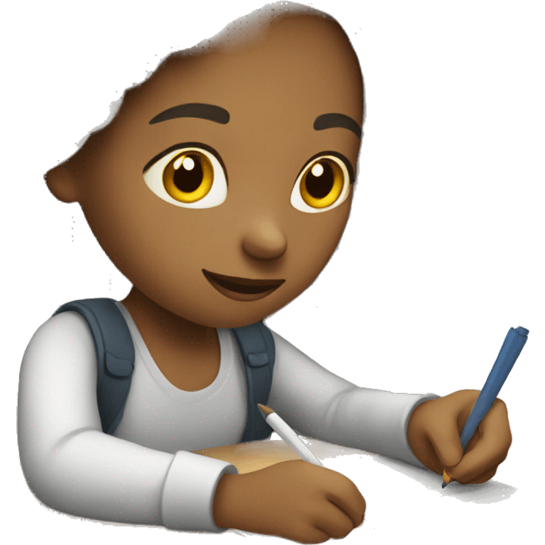 Girl writing emoji