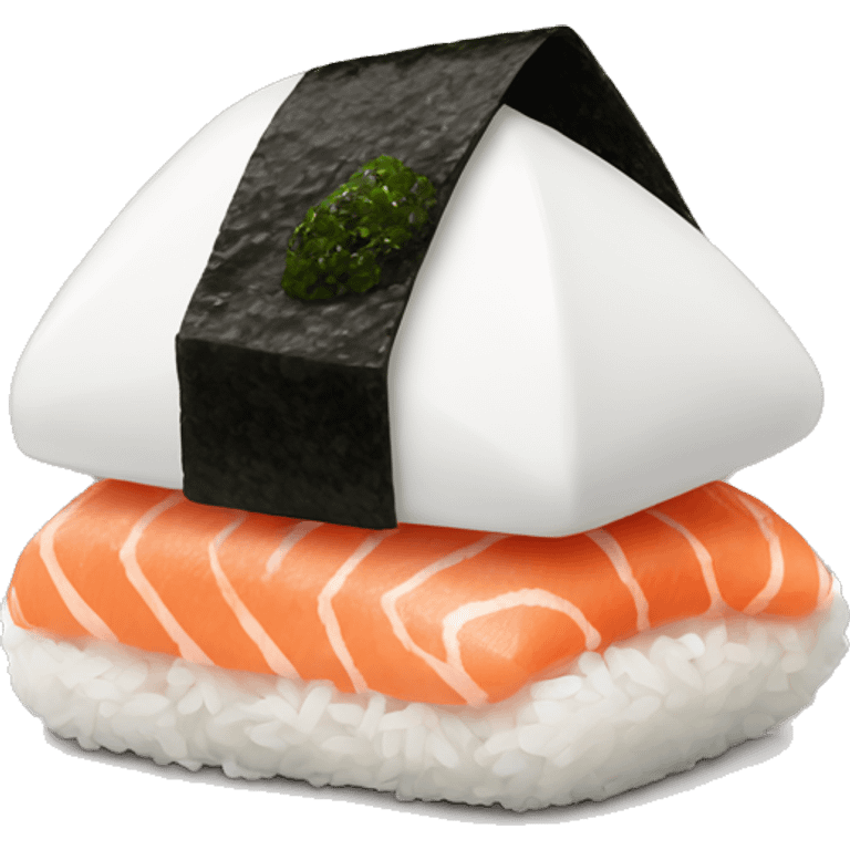 Onigiri with salmon and nori  emoji