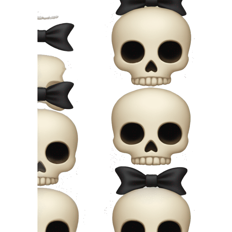 Skull with black bow  emoji