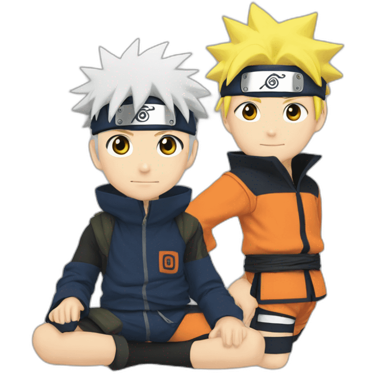 Naruto with a white tishart boy emoji