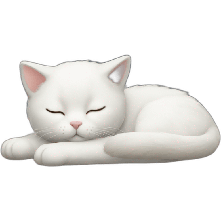 white kitty sleeping on the table emoji