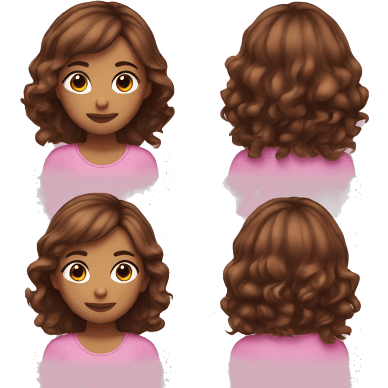 Girl with brown hair and pink highlights emoji