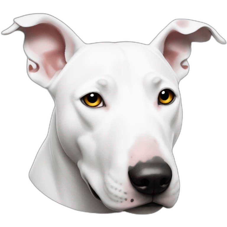 white bull terrier with black spot щт right eye emoji