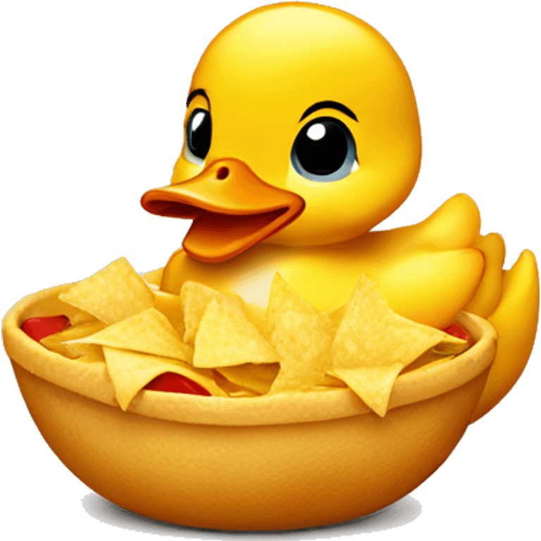 Baby duck eat Nacho  emoji