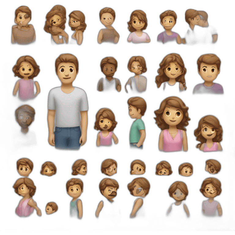 man and woman is making children emoji