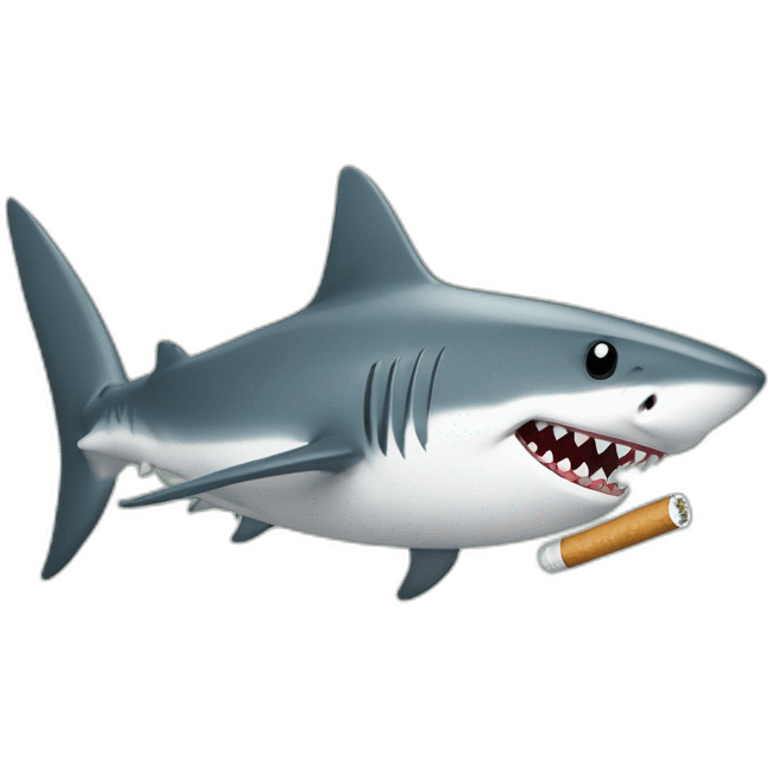 Shark with a roled cigaret emoji