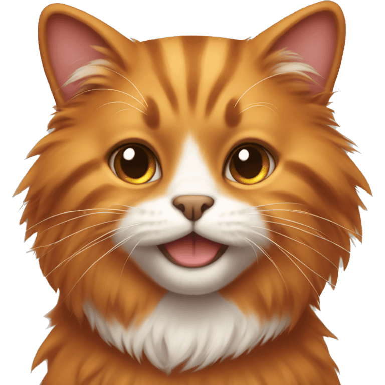 fluffy orange brown cat  emoji