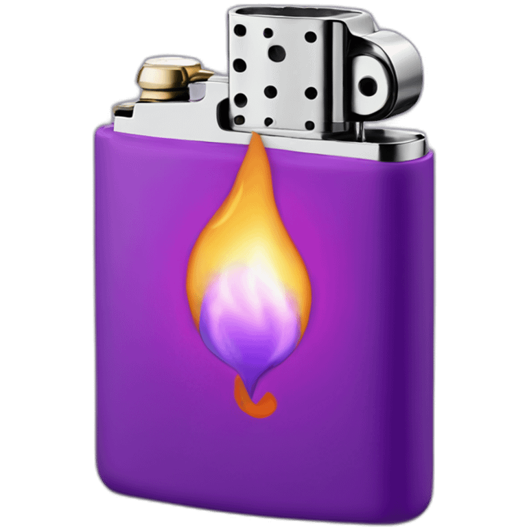 Purple heart shaped flame lighter emoji