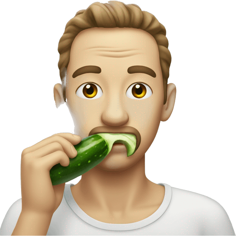 Man eating cucumber emoji