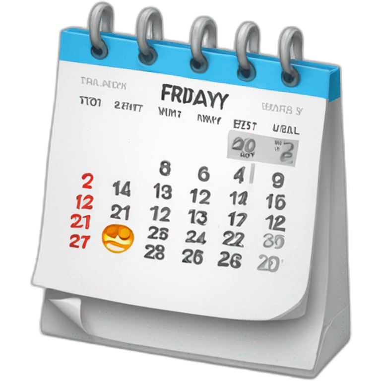 calendar with friday emoji