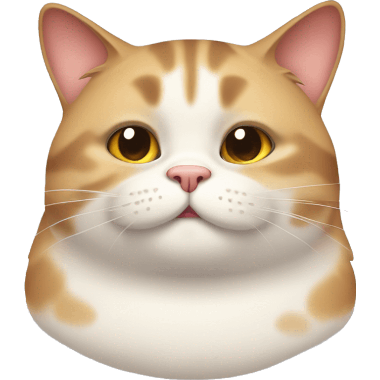 Fat cat with cute face emoji