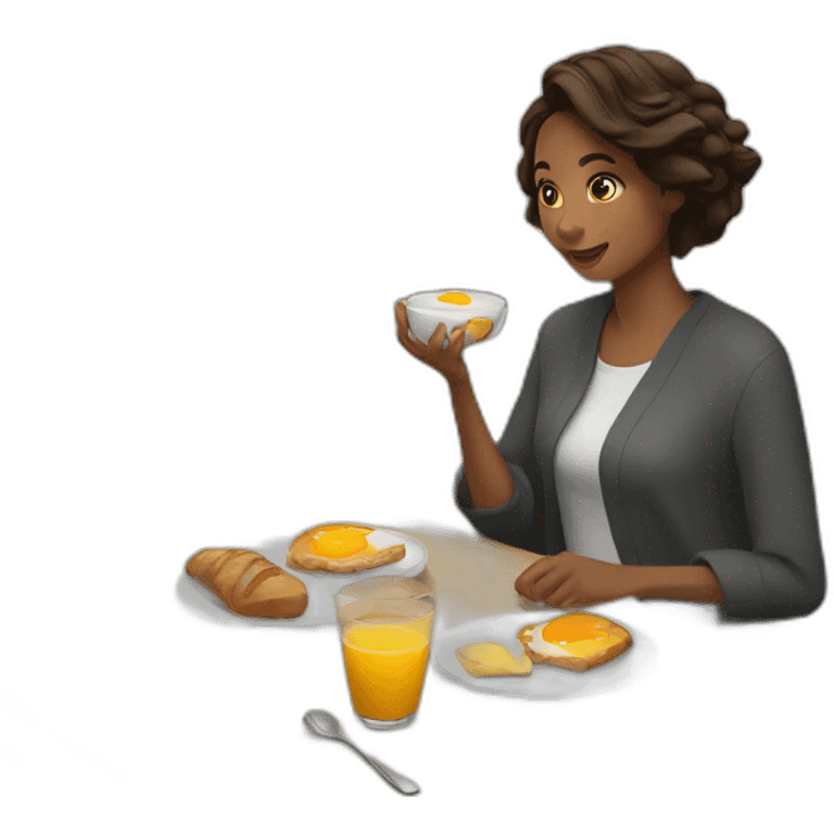 woman having breakfast emoji