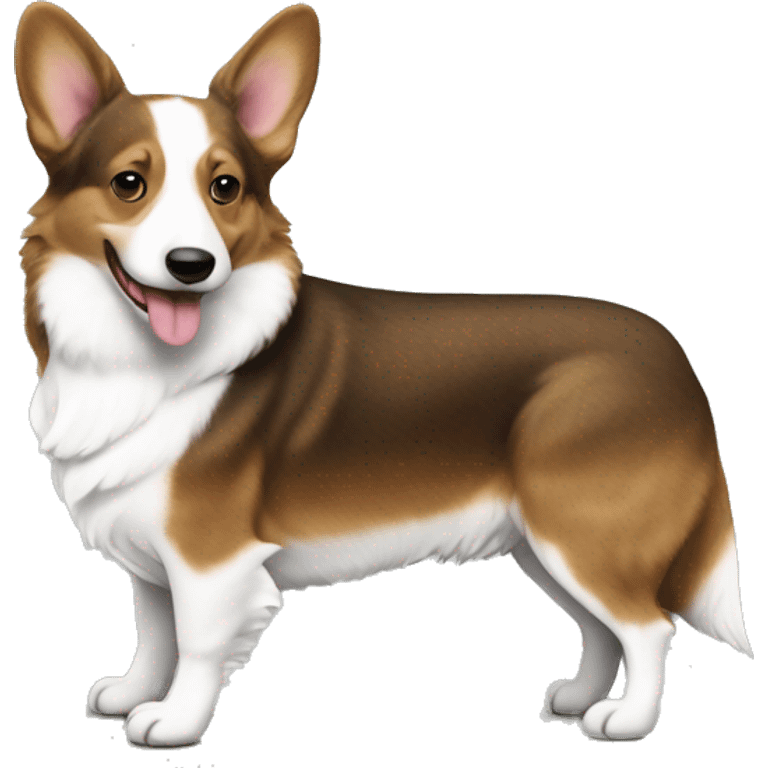 Welsh Cardigan Corgi with piano emoji