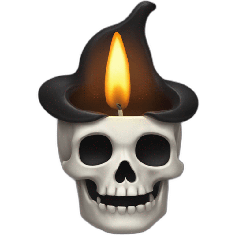 spooky candle on a skull emoji